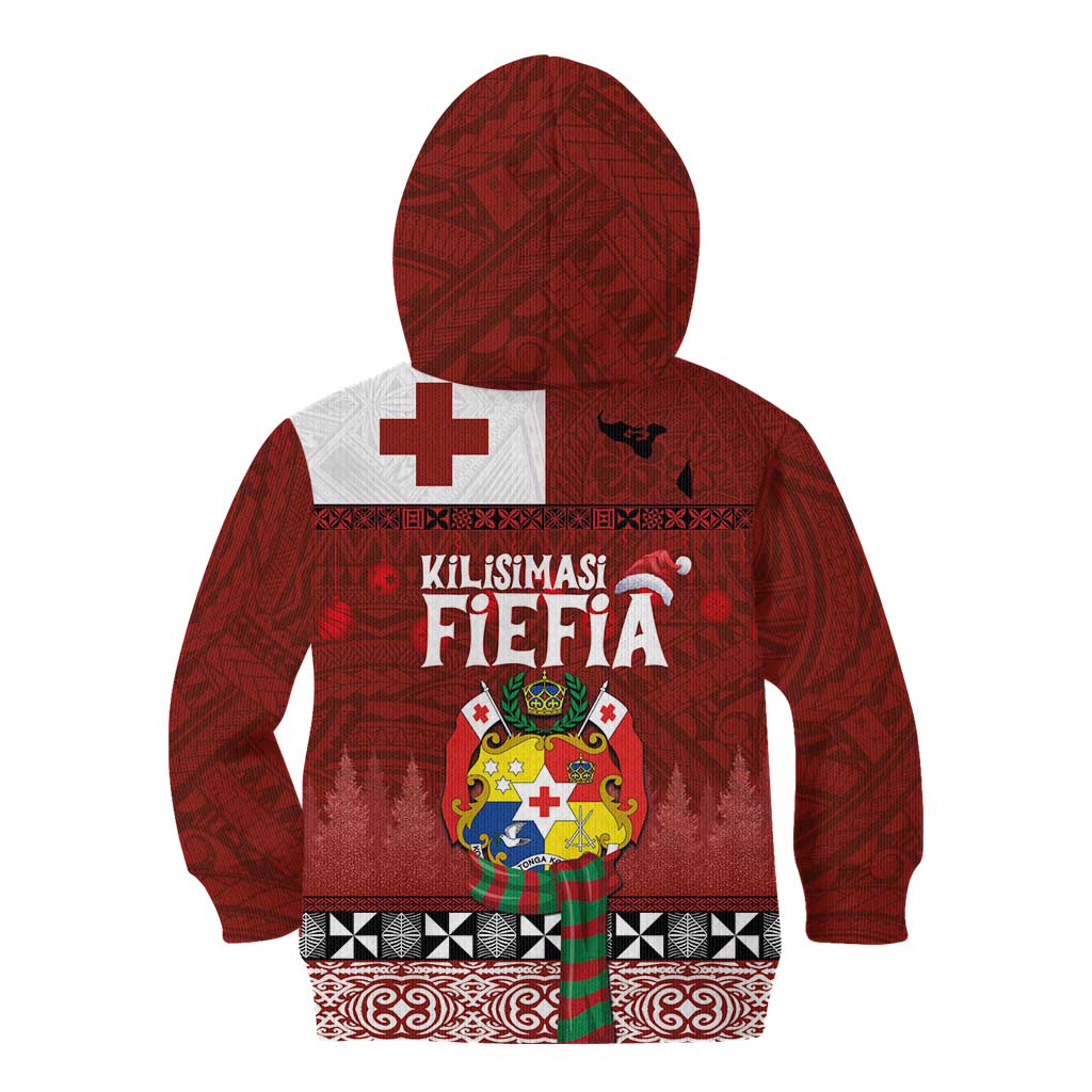 Tongan Christmas Kid Hoodie Kilisimasi Fiefia with Ngatu Art Tattoo LT03 - Polynesian Pride