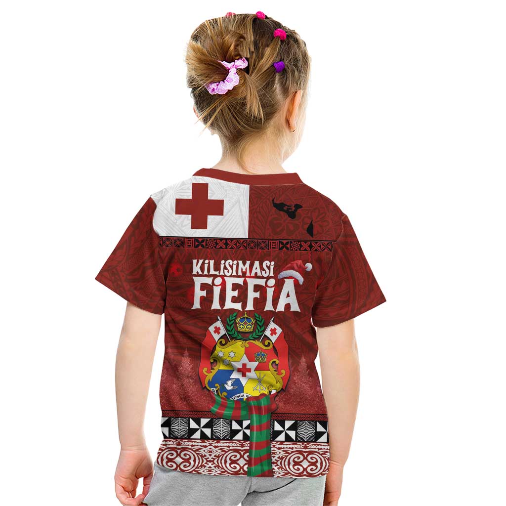 Tongan Christmas Kid T Shirt Kilisimasi Fiefia with Ngatu Art Tattoo LT03 - Polynesian Pride