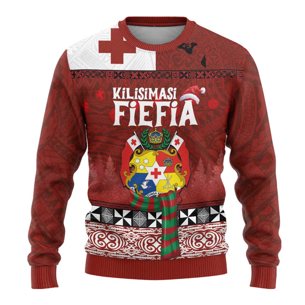 Tongan Christmas Ugly Christmas Sweater Kilisimasi Fiefia with Ngatu Art Tattoo LT03 - Polynesian Pride