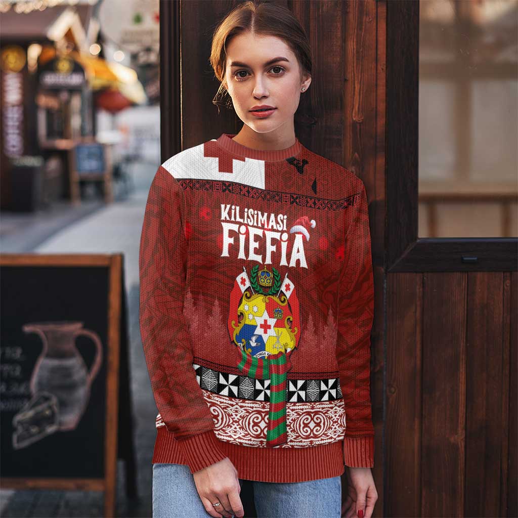 Tongan Christmas Ugly Christmas Sweater Kilisimasi Fiefia with Ngatu Art Tattoo LT03 - Polynesian Pride