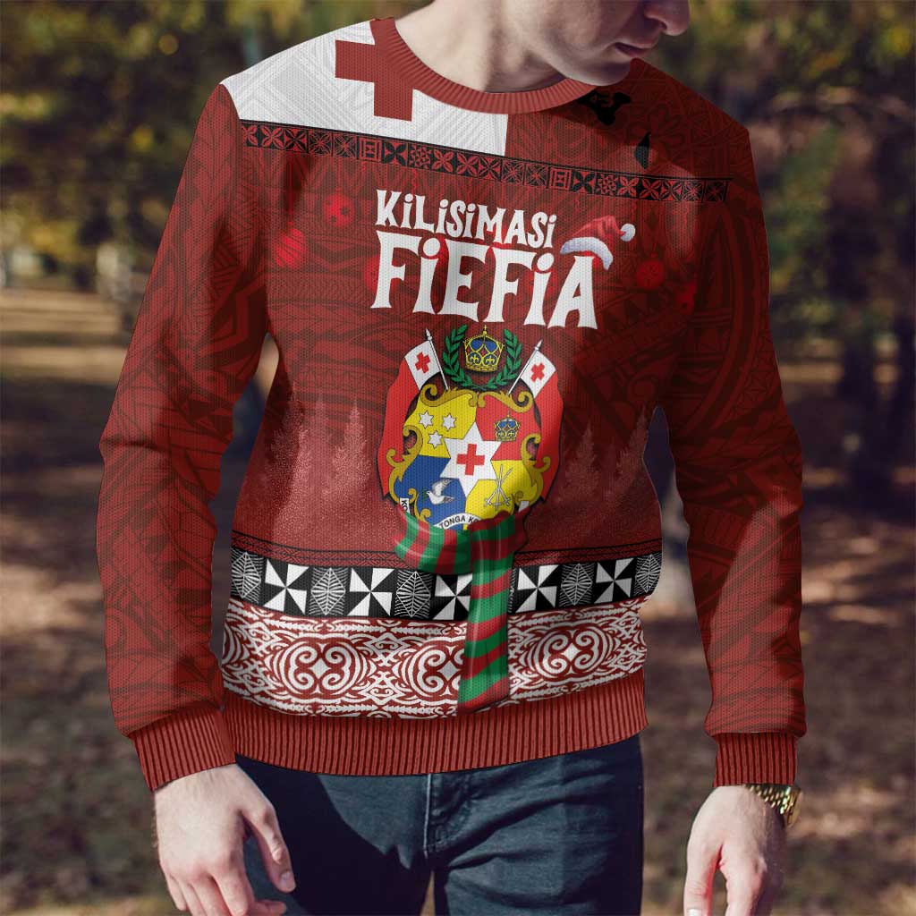 Tongan Christmas Ugly Christmas Sweater Kilisimasi Fiefia with Ngatu Art Tattoo LT03 - Polynesian Pride