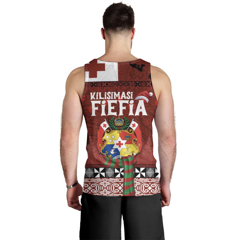 Tongan Christmas Men Tank Top Kilisimasi Fiefia with Ngatu Art Tattoo LT03 - Polynesian Pride