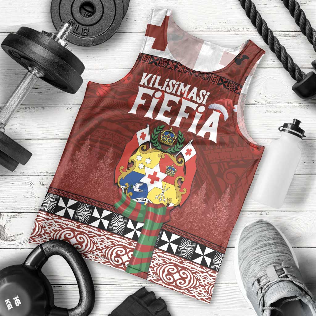 Tongan Christmas Men Tank Top Kilisimasi Fiefia with Ngatu Art Tattoo LT03 - Polynesian Pride