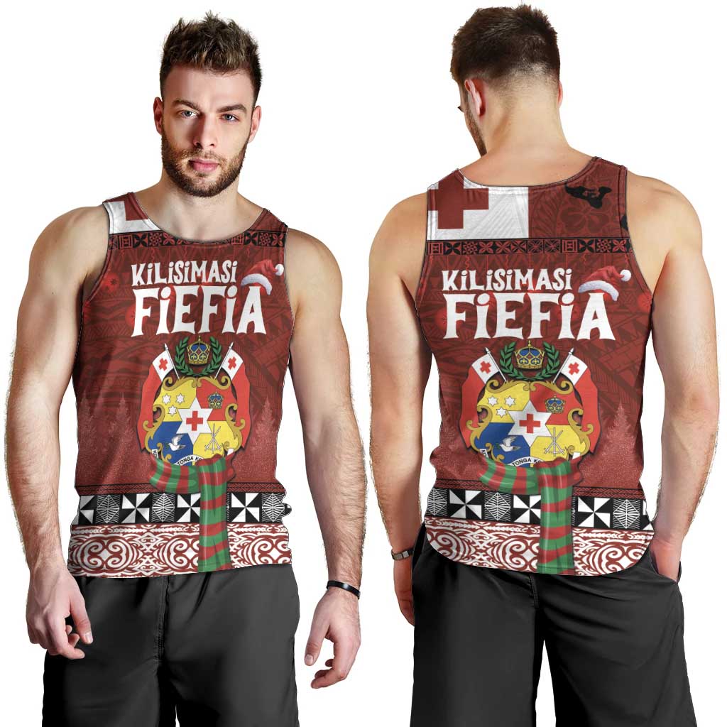 Tongan Christmas Men Tank Top Kilisimasi Fiefia with Ngatu Art Tattoo LT03 - Polynesian Pride