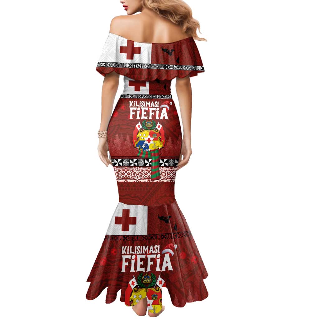 Tongan Christmas Mermaid Dress Kilisimasi Fiefia with Ngatu Art Tattoo LT03 - Polynesian Pride