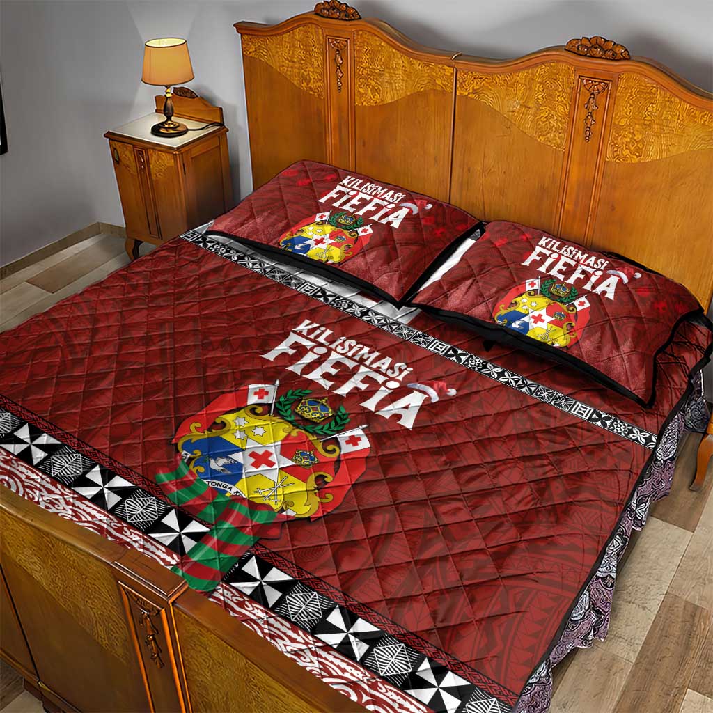 Tongan Christmas Quilt Bed Set Kilisimasi Fiefia with Ngatu Art Tattoo LT03 - Polynesian Pride