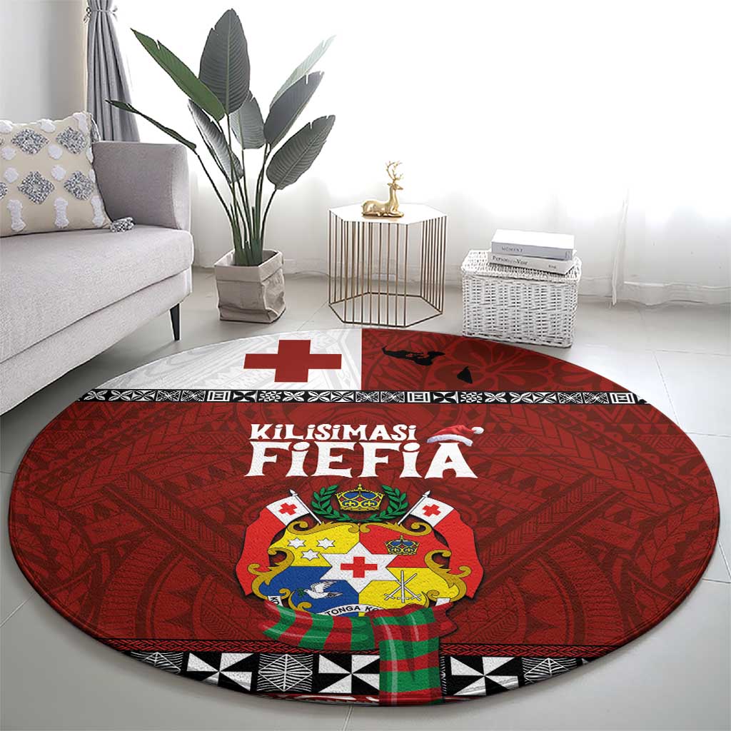Tongan Christmas Round Carpet Kilisimasi Fiefia with Ngatu Art Tattoo LT03 - Polynesian Pride
