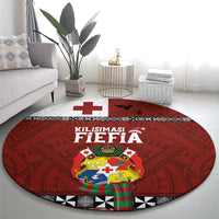 Tongan Christmas Round Carpet Kilisimasi Fiefia with Ngatu Art Tattoo LT03 - Polynesian Pride