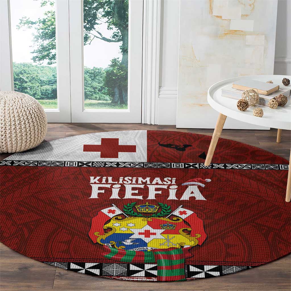 Tongan Christmas Round Carpet Kilisimasi Fiefia with Ngatu Art Tattoo LT03 - Polynesian Pride