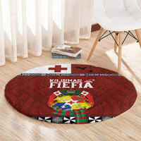 Tongan Christmas Round Carpet Kilisimasi Fiefia with Ngatu Art Tattoo LT03 - Polynesian Pride