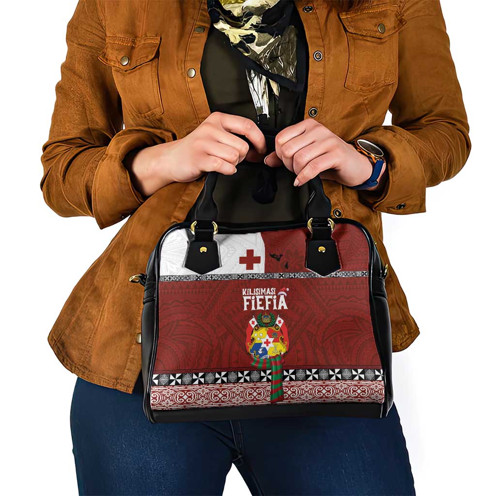 Tongan Christmas Shoulder Handbag Kilisimasi Fiefia with Ngatu Art Tattoo LT03 - Polynesian Pride