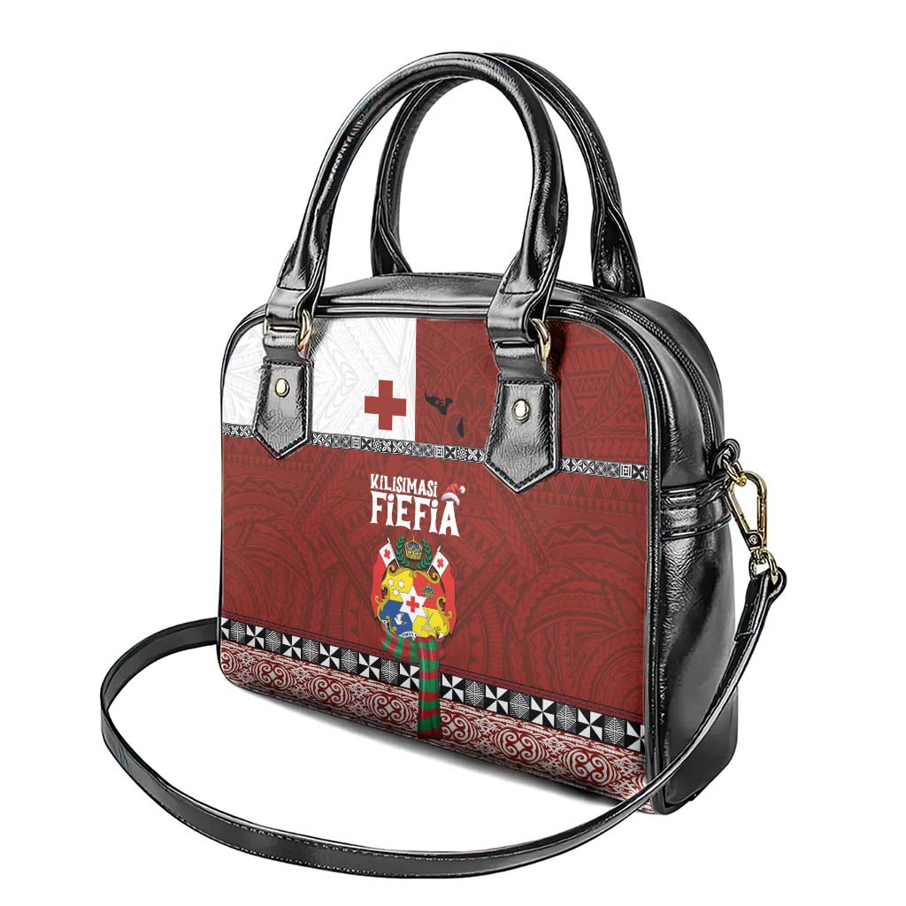 Tongan Christmas Shoulder Handbag Kilisimasi Fiefia with Ngatu Art Tattoo LT03 - Polynesian Pride