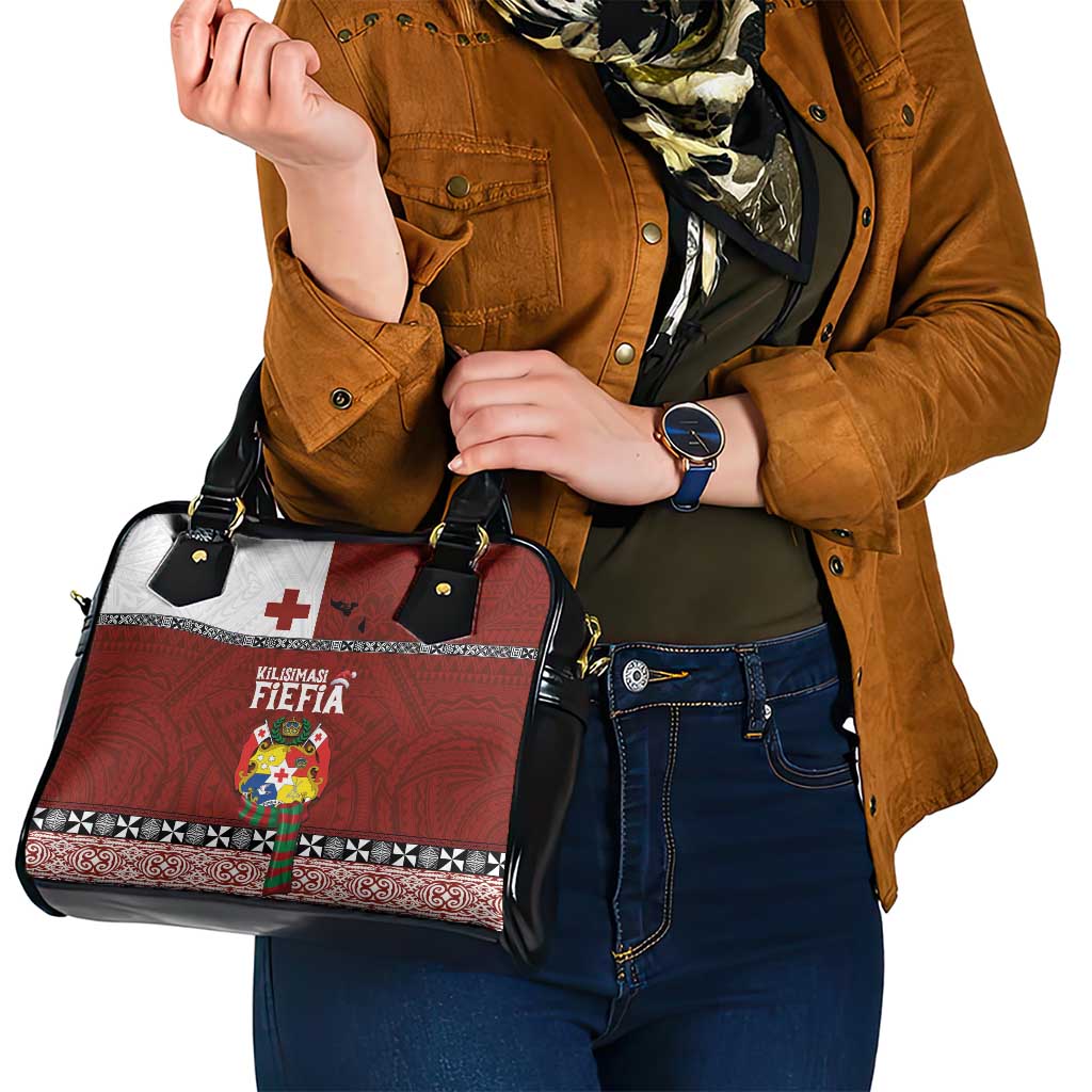 Tongan Christmas Shoulder Handbag Kilisimasi Fiefia with Ngatu Art Tattoo LT03 - Polynesian Pride
