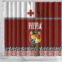 Tongan Christmas Shower Curtain Kilisimasi Fiefia with Ngatu Art Tattoo LT03 - Polynesian Pride