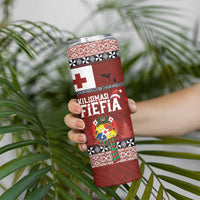 Tongan Christmas Skinny Tumbler Kilisimasi Fiefia with Ngatu Art Tattoo LT03 - Polynesian Pride