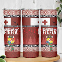 Tongan Christmas Skinny Tumbler Kilisimasi Fiefia with Ngatu Art Tattoo LT03 - Polynesian Pride