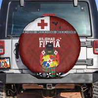 Tongan Christmas Spare Tire Cover Kilisimasi Fiefia with Ngatu Art Tattoo LT03 Red - Polynesian Pride