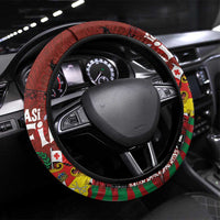 Tongan Christmas Steering Wheel Cover Kilisimasi Fiefia with Ngatu Art Tattoo LT03 Universal Fit Red - Polynesian Pride
