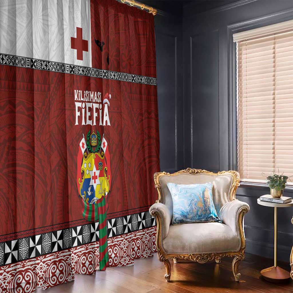 Tongan Christmas Window Curtain Kilisimasi Fiefia with Ngatu Art Tattoo LT03 - Polynesian Pride