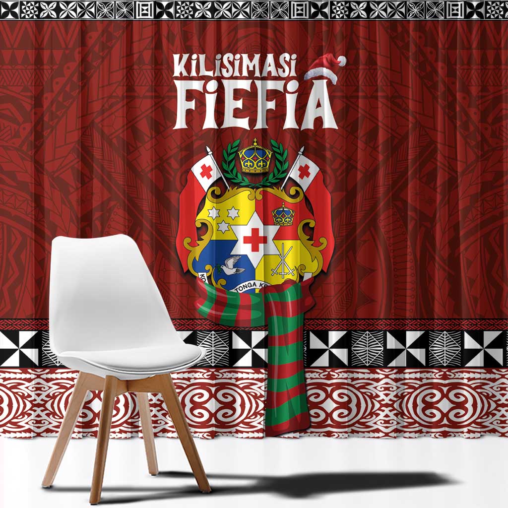Tongan Christmas Window Curtain Kilisimasi Fiefia with Ngatu Art Tattoo LT03 - Polynesian Pride