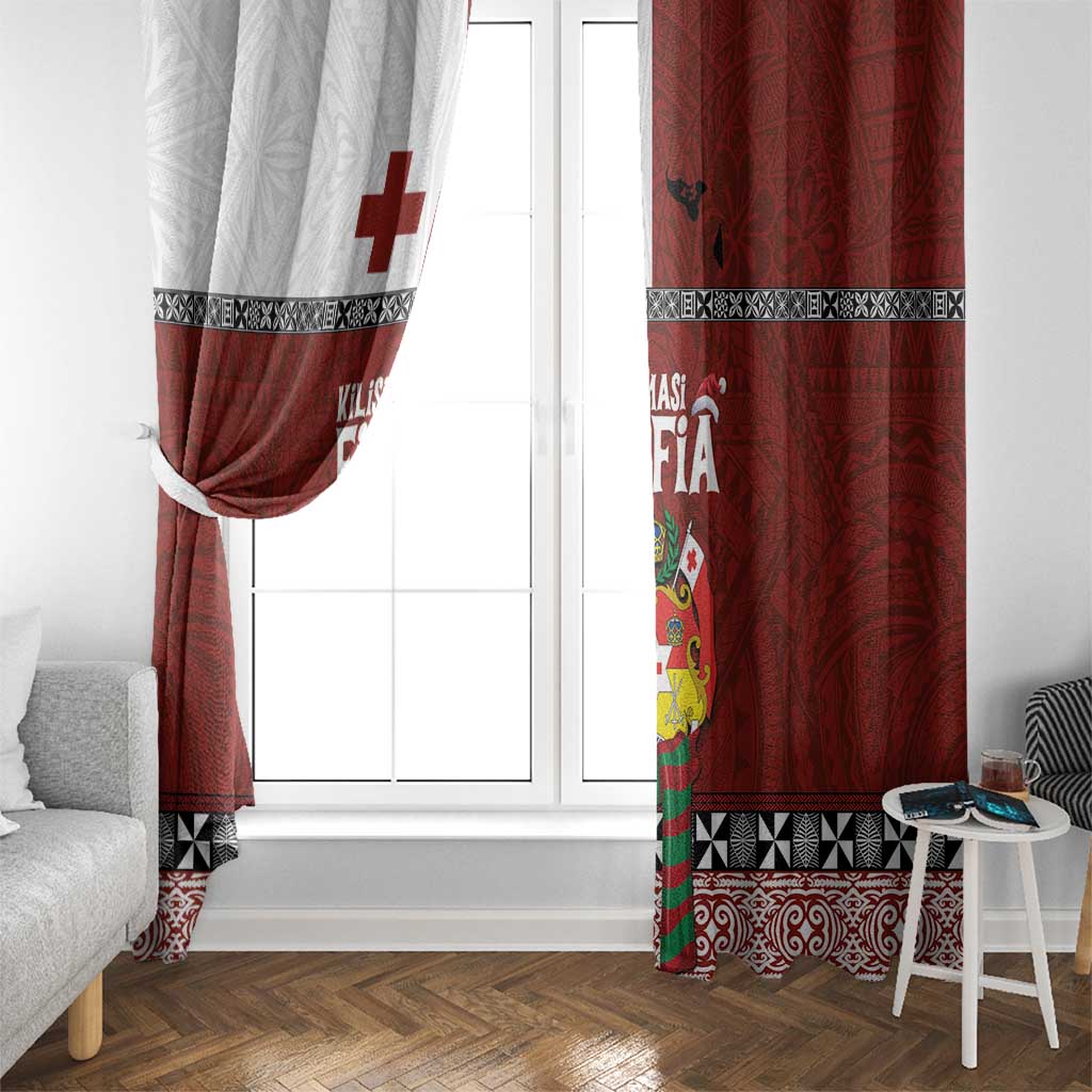 Tongan Christmas Window Curtain Kilisimasi Fiefia with Ngatu Art Tattoo LT03 - Polynesian Pride