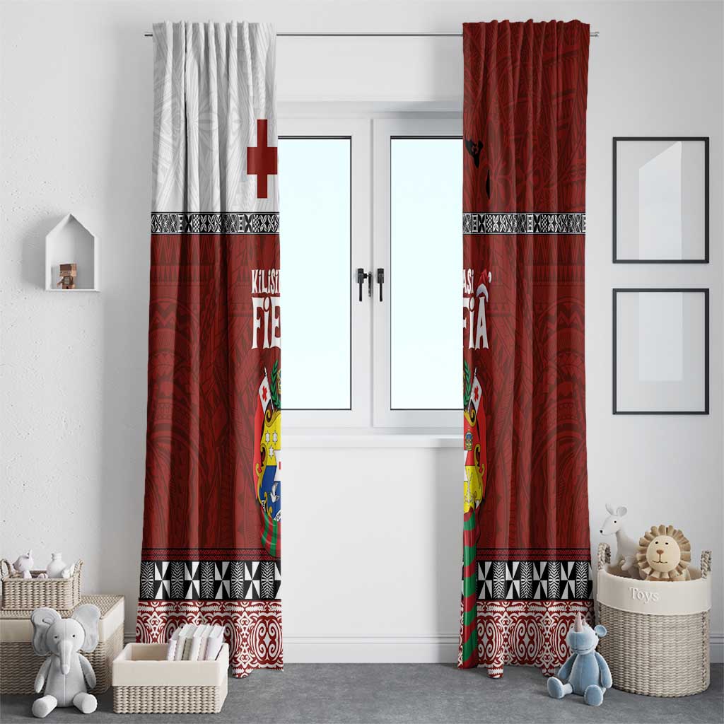 Tongan Christmas Window Curtain Kilisimasi Fiefia with Ngatu Art Tattoo LT03 - Polynesian Pride