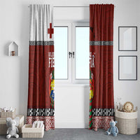 Tongan Christmas Window Curtain Kilisimasi Fiefia with Ngatu Art Tattoo LT03 - Polynesian Pride