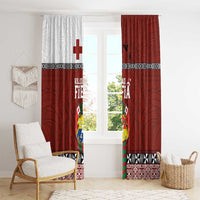 Tongan Christmas Window Curtain Kilisimasi Fiefia with Ngatu Art Tattoo LT03 - Polynesian Pride