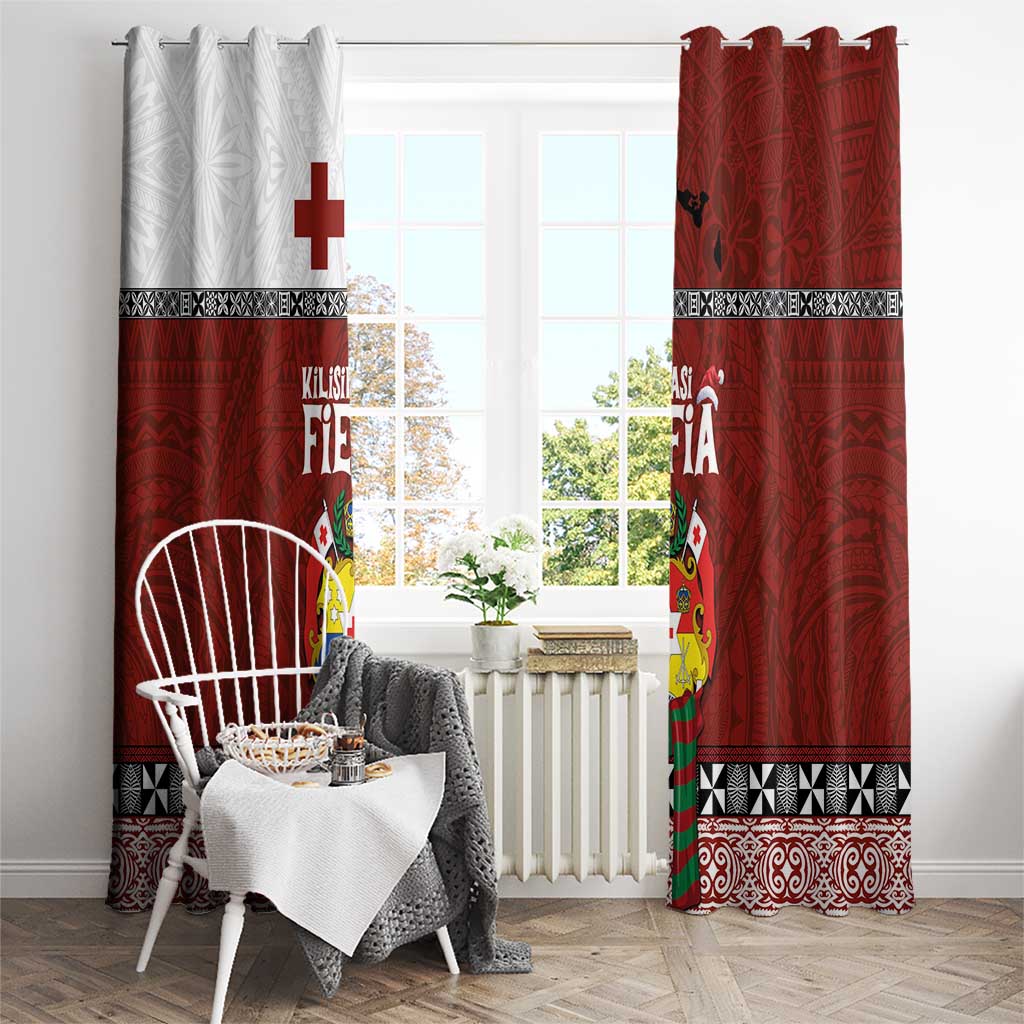 Tongan Christmas Window Curtain Kilisimasi Fiefia with Ngatu Art Tattoo LT03 - Polynesian Pride