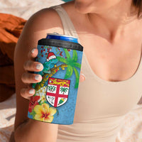 Fijians Iguana Tagimoucia Christmas 4 in 1 Can Cooler Tumbler Christmas Palm Tree and Hibiscus LT03 - Polynesian Pride
