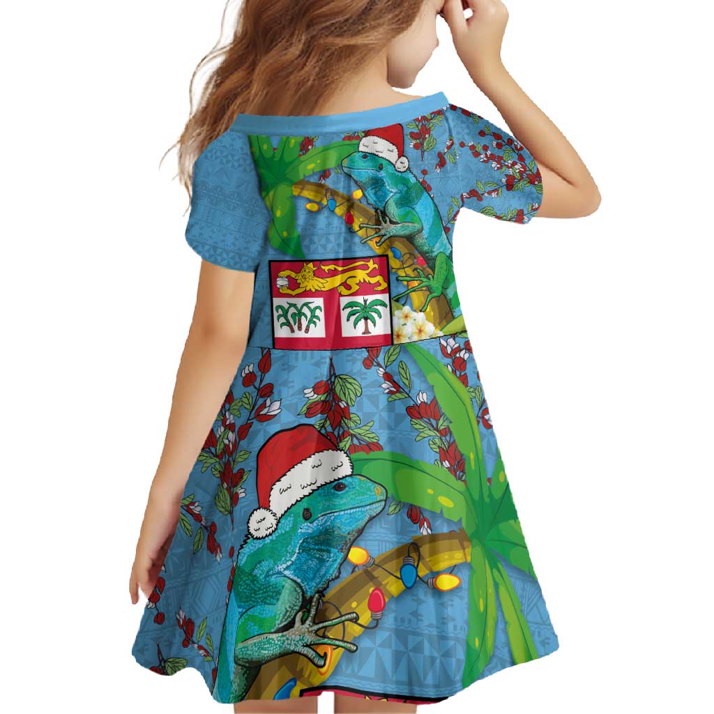 Fijians Iguana Tagimoucia Christmas Family Matching Long Sleeve Bodycon Dress and Hawaiian Shirt Christmas Palm Tree and Hibiscus LT03 - Polynesian Pride