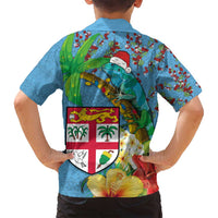 Fijians Iguana Tagimoucia Christmas Family Matching Off Shoulder Maxi Dress and Hawaiian Shirt Christmas Palm Tree and Hibiscus LT03 - Polynesian Pride