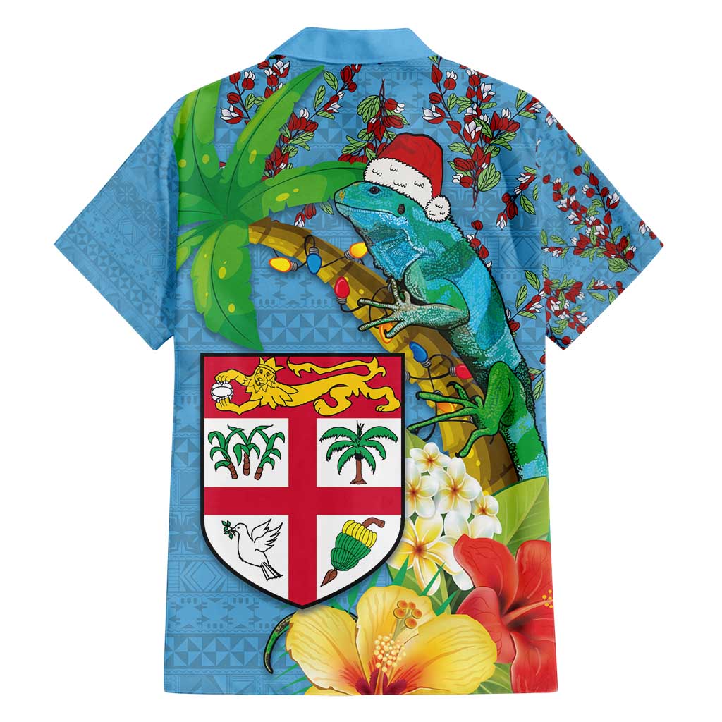 Fijians Iguana Tagimoucia Christmas Family Matching Puletasi and Hawaiian Shirt Christmas Palm Tree and Hibiscus LT03 - Polynesian Pride
