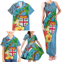 Fijians Iguana Tagimoucia Christmas Family Matching Tank Maxi Dress and Hawaiian Shirt Christmas Palm Tree and Hibiscus LT03 - Polynesian Pride