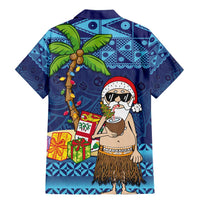 The Funny Santa Wears Sulu Christmas Family Matching Mermaid Dress and Hawaiian Shirt Fijian Christmas Palm Tree With Masi Art Tattoo LT03 - Polynesian Pride