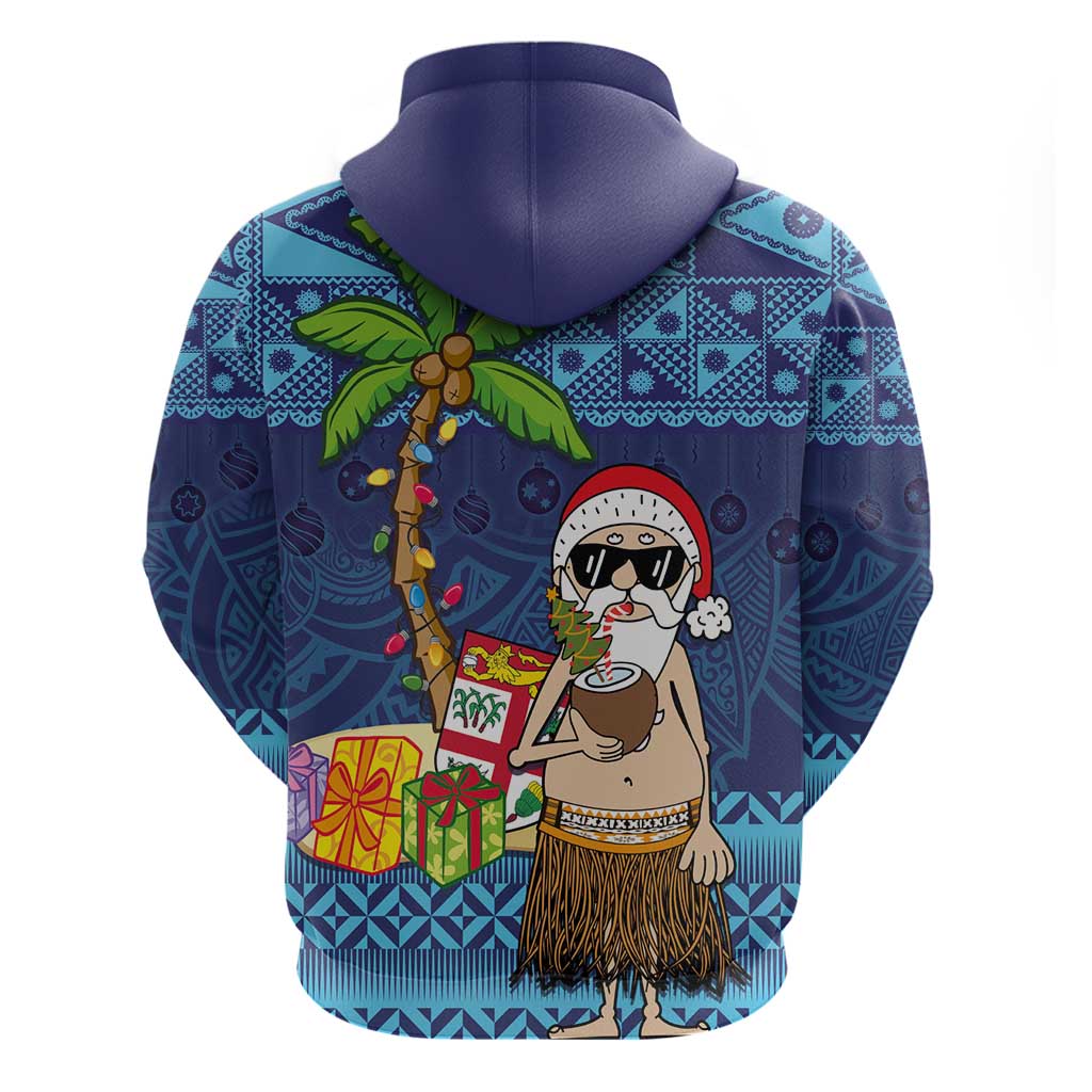 The Funny Santa Wears Sulu Christmas Hoodie Fijian Christmas Palm Tree With Masi Art Tattoo LT03 - Polynesian Pride