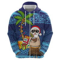 The Funny Santa Wears Sulu Christmas Hoodie Fijian Christmas Palm Tree With Masi Art Tattoo LT03 - Polynesian Pride