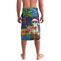 The Funny Santa Wears Sulu Christmas Lavalava Fijian Christmas Palm Tree With Masi Art Tattoo LT03 - Polynesian Pride