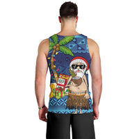 The Funny Santa Wears Sulu Christmas Men Tank Top Fijian Christmas Palm Tree With Masi Art Tattoo LT03 - Polynesian Pride