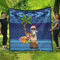 The Funny Santa Wears Sulu Christmas Quilt Fijian Christmas Palm Tree With Masi Art Tattoo LT03 - Polynesian Pride