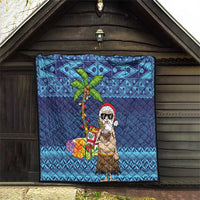 The Funny Santa Wears Sulu Christmas Quilt Fijian Christmas Palm Tree With Masi Art Tattoo LT03 - Polynesian Pride
