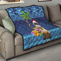 The Funny Santa Wears Sulu Christmas Quilt Fijian Christmas Palm Tree With Masi Art Tattoo LT03 - Polynesian Pride