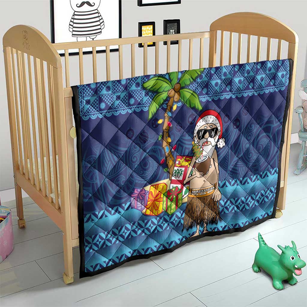 The Funny Santa Wears Sulu Christmas Quilt Fijian Christmas Palm Tree With Masi Art Tattoo LT03 - Polynesian Pride