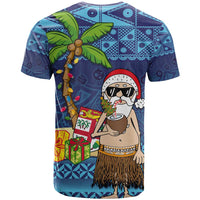The Funny Santa Wears Sulu Christmas T Shirt Fijian Christmas Palm Tree With Masi Art Tattoo LT03 - Polynesian Pride