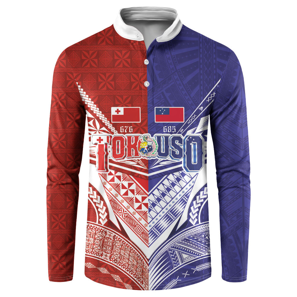 Custom Tokouso Tonga Samoa Button Sweatshirt Ngatu and Tatau Motif Sporty Style
