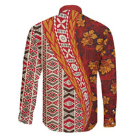 Hawaii Native Tapa Elements and Hibiscus Flowers Family Matching Off Shoulder Short Dress and Hawaiian Shirt LT03 - Polynesian Pride