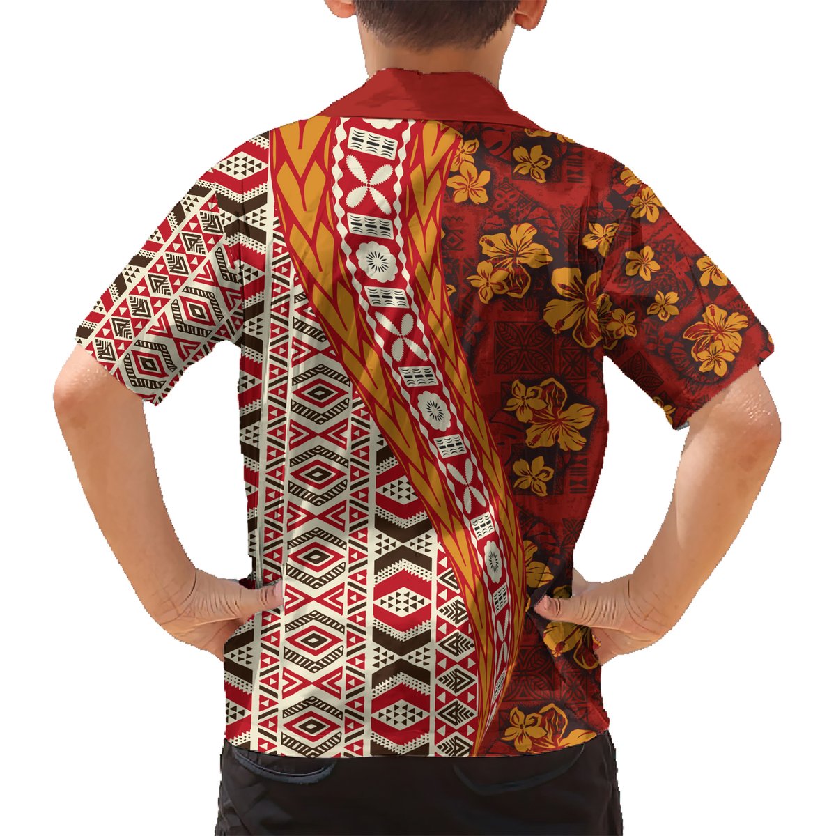 Hawaii Native Tapa Elements and Hibiscus Flowers Hawaiian Shirt LT03 - Polynesian Pride