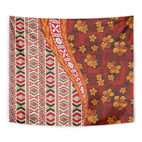 Hawaii Native Tapa Elements and Hibiscus Flowers Tapestry LT03 - Polynesian Pride