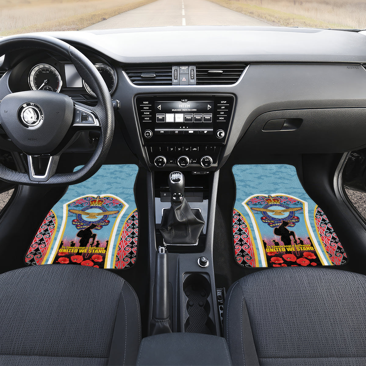 Royal New Zealand Air Force ANZAC Day Car Mats Te Tauaarangi o Aotearoa LT03 Set 2pcs - Front Blue - Polynesian Pride