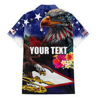Personalised United States and American Samoa Family Matching Mermaid Dress and Hawaiian Shirt Bald Eagle Rose and Hibiscus Flower LT03 - Polynesian Pride